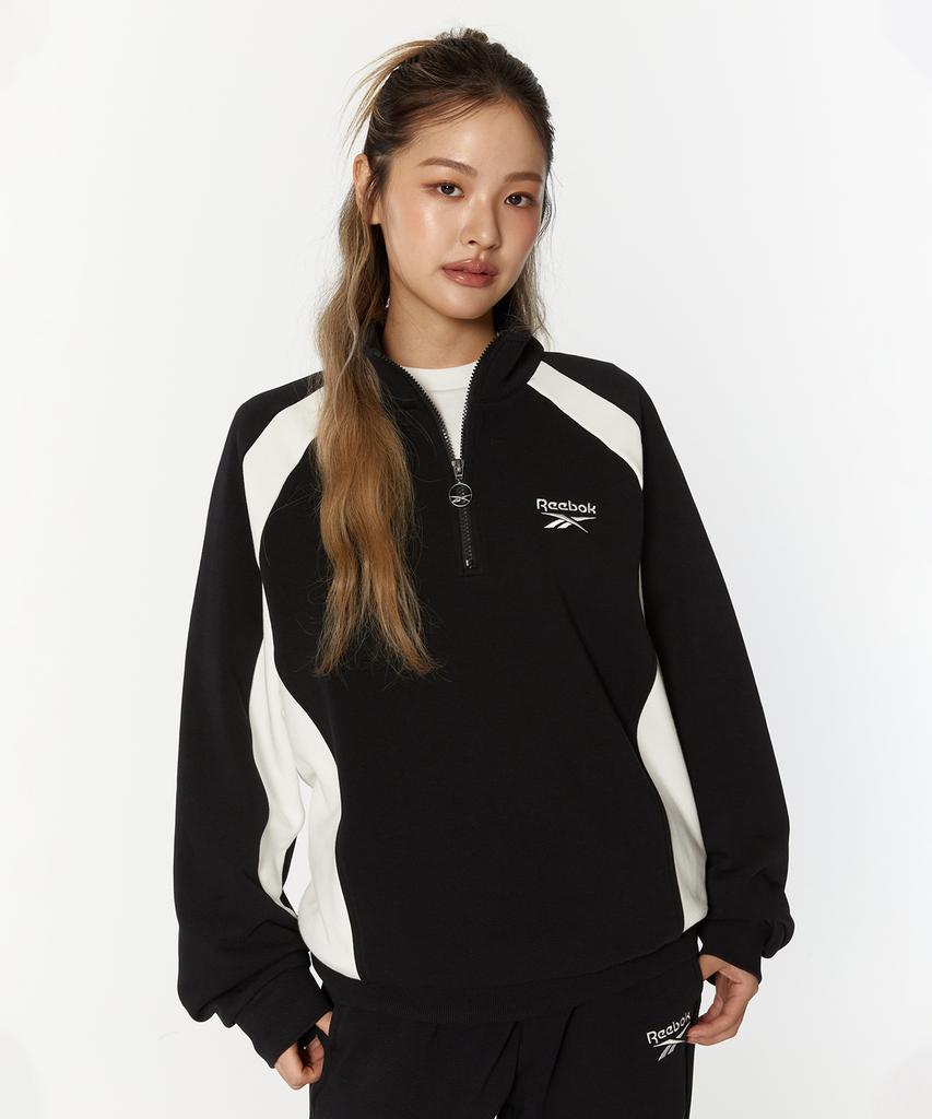 Reebok Half Zip Warm-Up Sweatshirt - Black