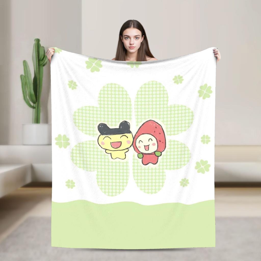 Japanese Cute Tamagotchis Blanket Flannel Funny Breathable Throw Blanket for Coverlet Autumn/Winter