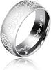 Uloveido 8mm Edelstahl Shahada Ring für Männer Jungen Muslimisch Islamisch Arabisch Allah Muhammad Graviertes Band, Schwarz Blau Gold