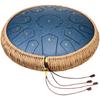 Steel Tongue Drum 14 In 15 Notes Rain Drum for Outside C Major Navy Blue