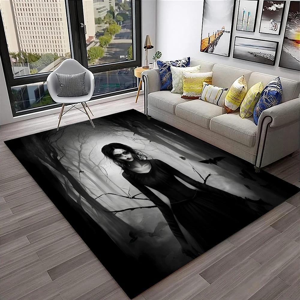 3D Gothic Horror Skull Ghost Cartoon Carpet Rug for Home Living Room Bedroom Sofa Doormat Decor,kids Area Rug Non-slip Floor Mat
