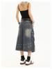 Amerikanische Retro Damen Multi-Taschen Denim Capri Shorts - Locker, Weitbein, Mittellang Sommer Arbeitskleidung