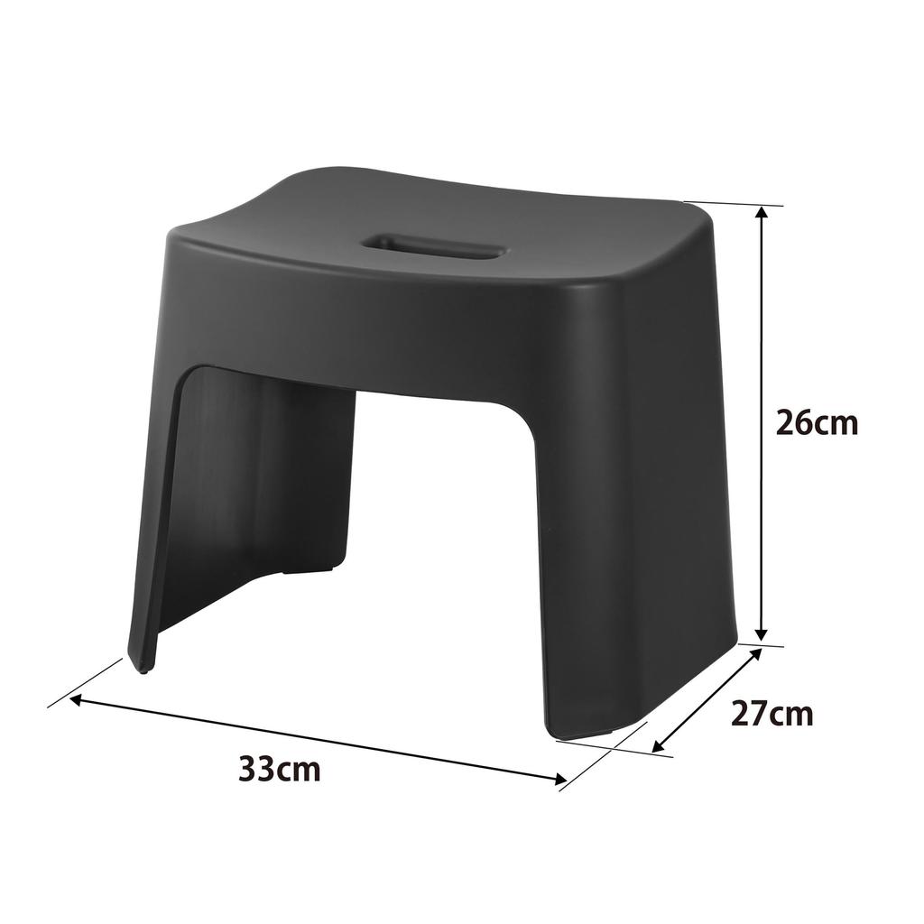 Yamazaki Jitsugyo Easy To Wash Magnetic Bath Chair SH26 Black W33 X D27 X H26cm Tower Floating Storage Easy To Clean 1652