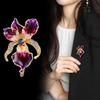 Elegant Iris Flower Brooch Pin With Alloy Finish For Women And Men