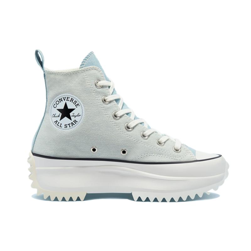 Converse Run Star Hike Woven Classic High-Top Canvas Shoes Unisex Grey Blue