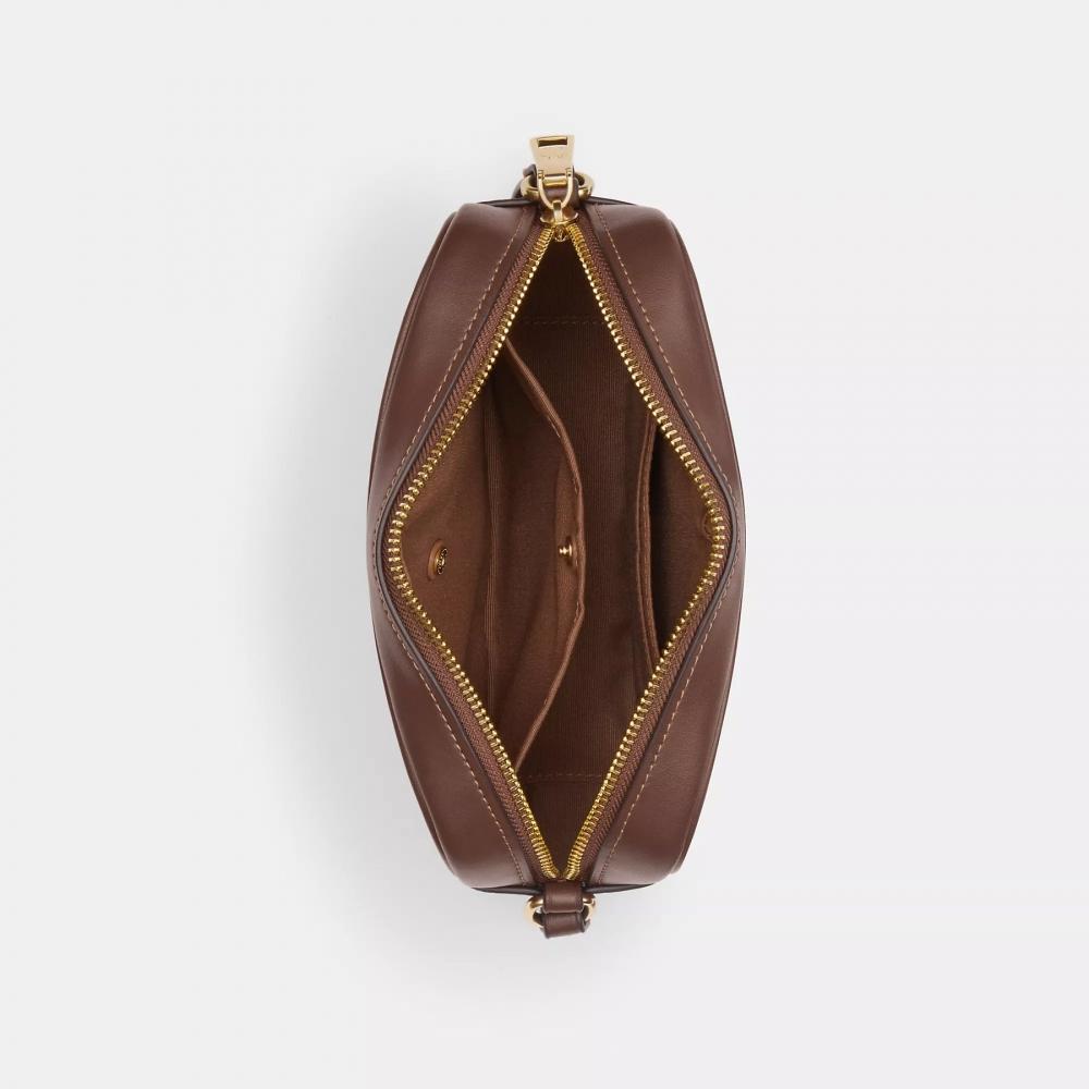 Coach MIni Jamie Camera Bag In Signature Canvas Gold Walnut Black