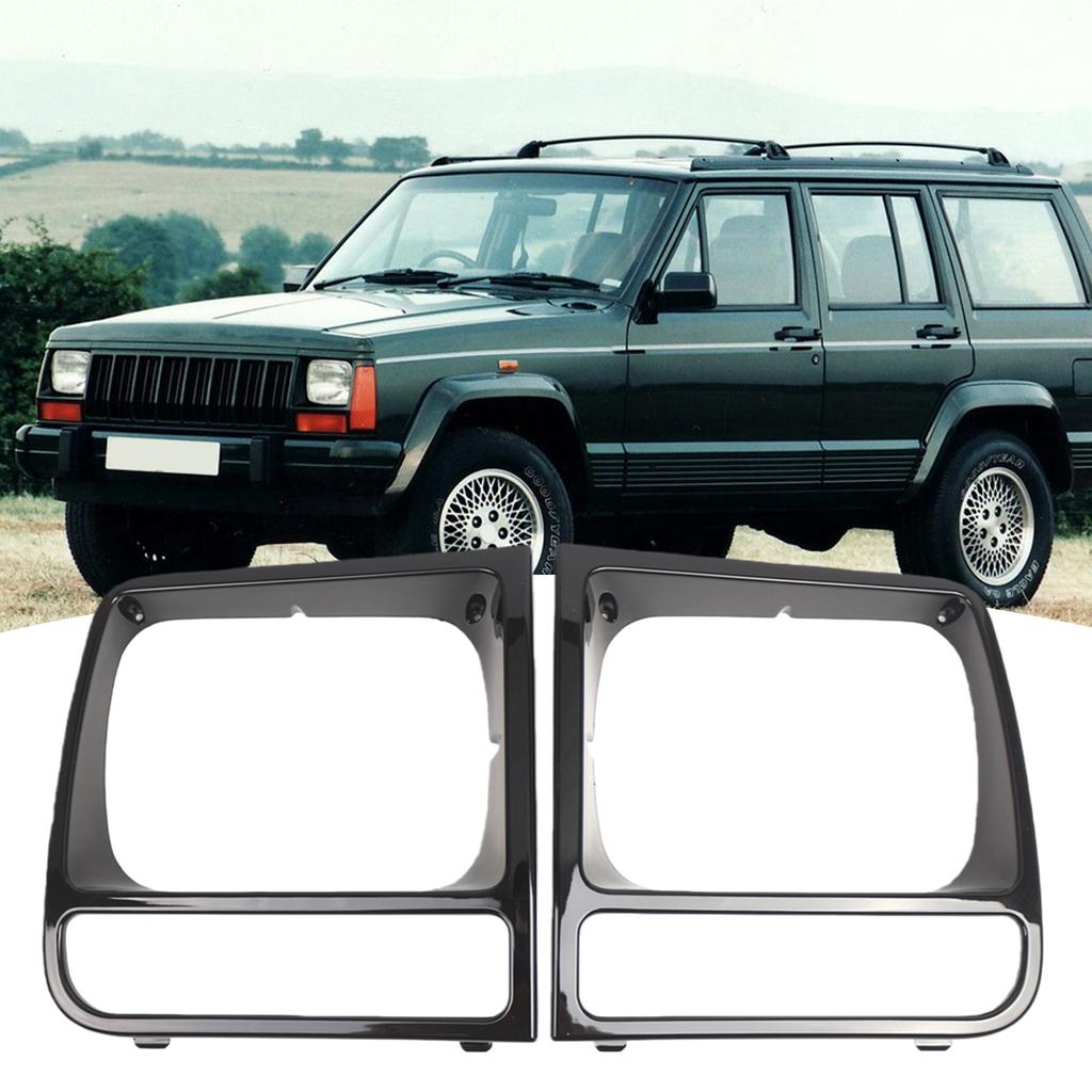 1 Pair Headlight Decorative Frame 5EM73SW1 Headlight Protection Frame CH2513156 for Jeep Cherokee 1998 1999 2000 2001 2002