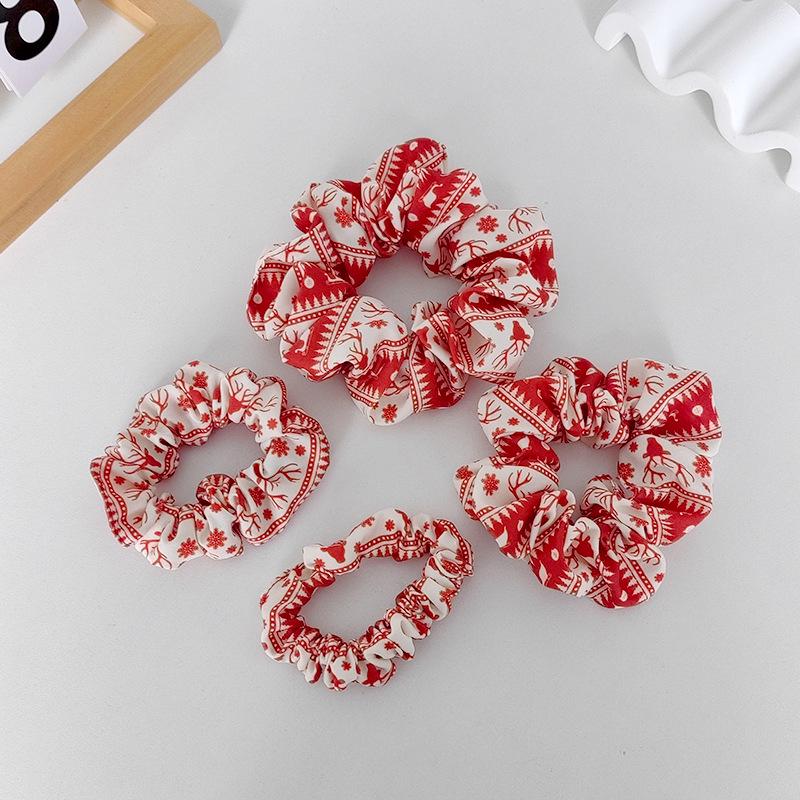 2024 Fashion Satin Christmas Scrunchie: High Elastic Hair Tie for Women