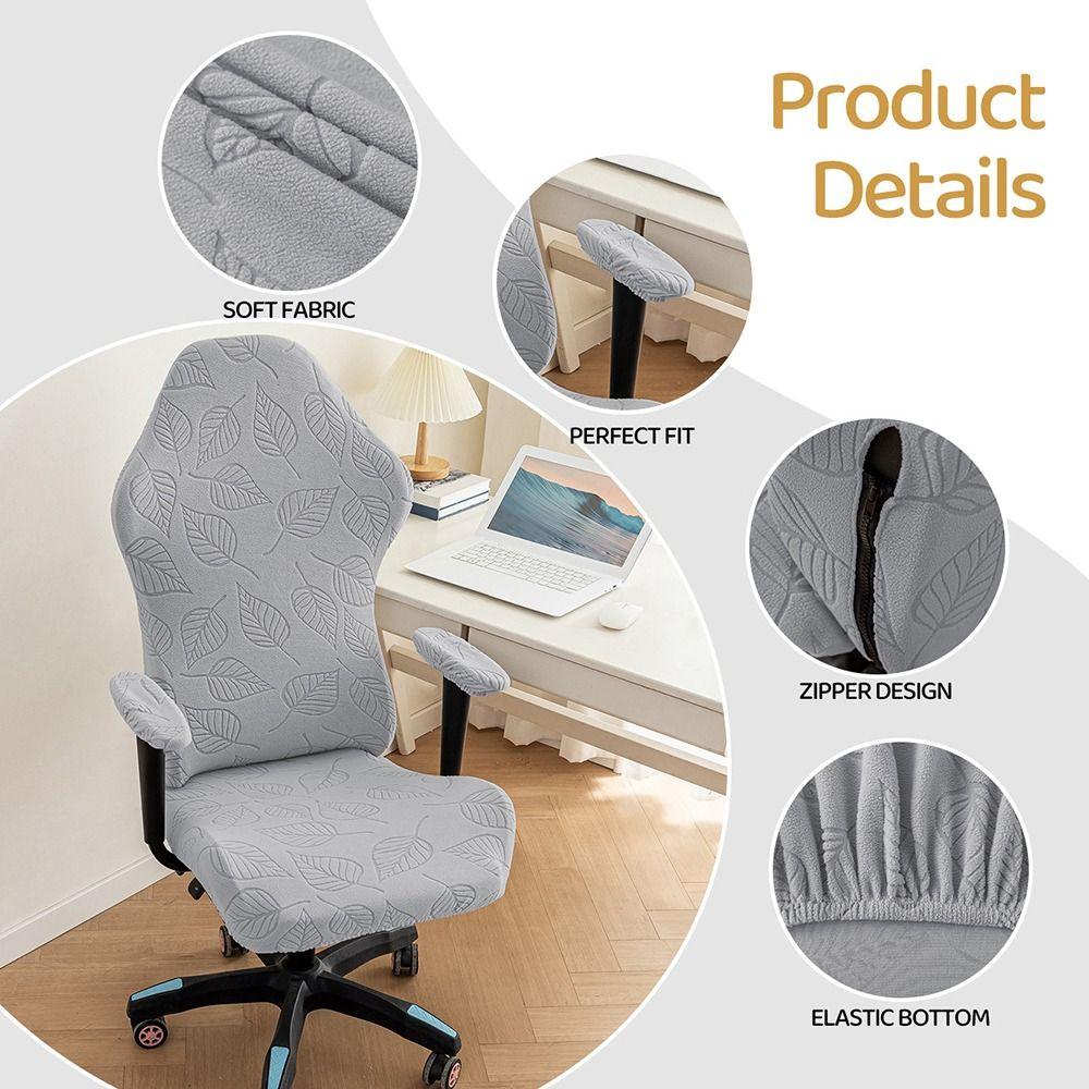 1Set Elastic Stretch Chair Cover Set Fleece Jacquard Office Computer Chair Gaming Chair Covers Color Patchwork