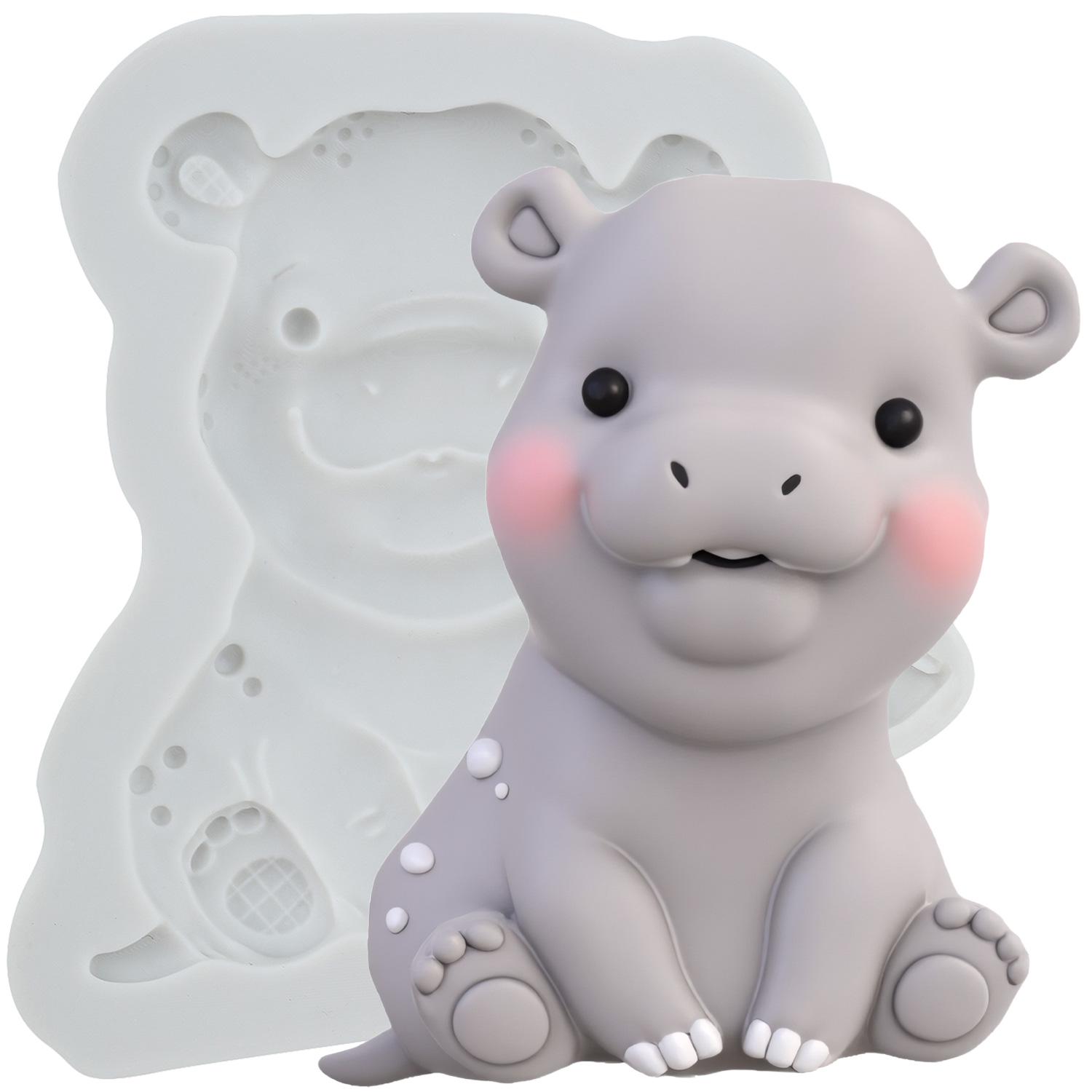 

Силиконовая форма Гиппопотам Формы для мастики Гиппопотам Инструменты для украшения торта Тематический торт Десерт Украшенная форма для шоколадных конфет серый