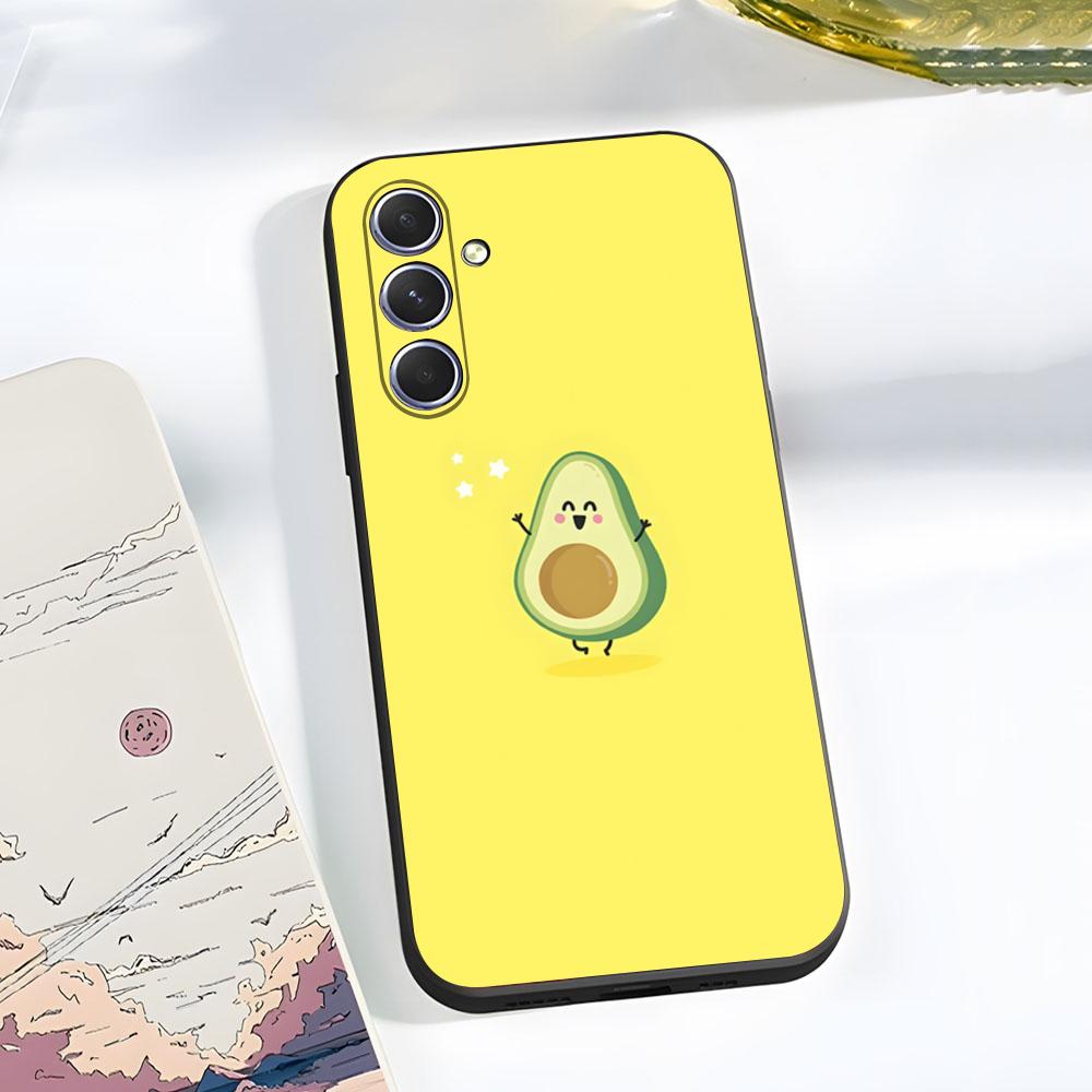 

Cute Avocado Phone Case For Samsung A56 A36 A26 A16 A15 A25 A35 A55 A14 A34 A24 A54 Black Soft Shell Samsung A35