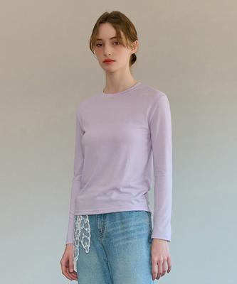 Kamino Basic Slit Long Sleeve T-Shirt Lilac