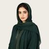 Full Cover Rhinestone Chiffon Scarf Solid Color Breathable Prayer Hijab Crinkle Shawl