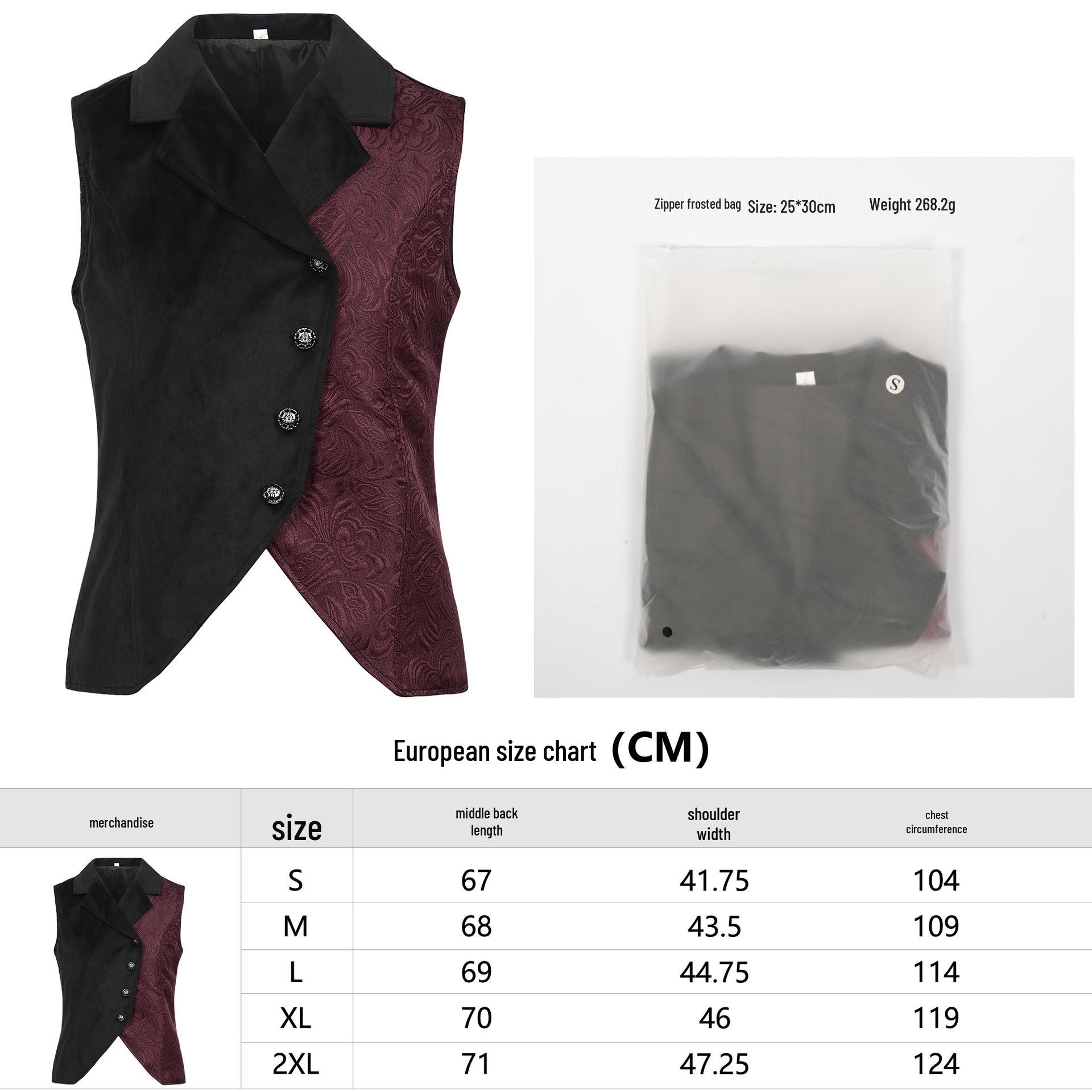 

Средневековый Ретро Мужской Жилет Костюм на Хэллоуин Large