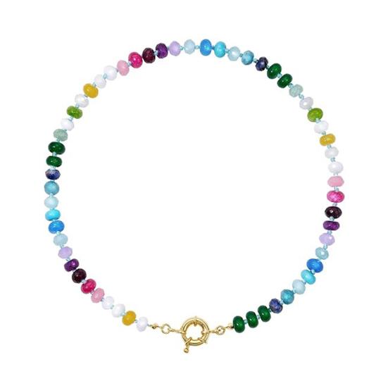 

Stone Beads Necklace Colorful Beaded Choker Boho Summer Holiday Necklace for Women Daily Wear Party Beach Vacation Jewelry I