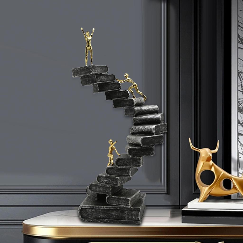 Leiter Skulptur Harz Sammlerstück Statue Kunst Denker Statuen für Arbeitszimmer Wohnzimmer Schreibtisch Kaminsims Abstrakte Figur