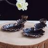 Retro Mini Incense Burner Counter Current Chinese Decorative Lotus Leaf Frog Incense Burner Alloy Material Home Decoration