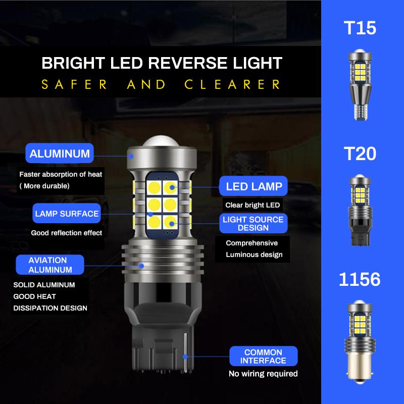 2PC 27LED Car Reverse Light Bulb Flash & Non Flash T15/W16W T20/7440 1156/P21W (Strobe 3 Times + Constant)