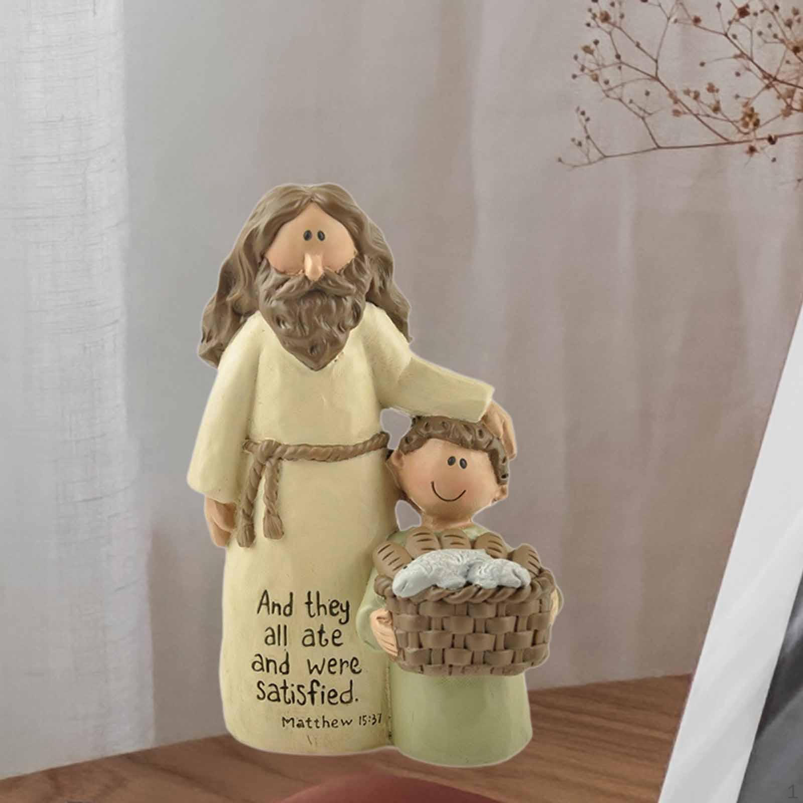 

Resin Statue Collectible Christian Gift Office Jesus with Children Figurine