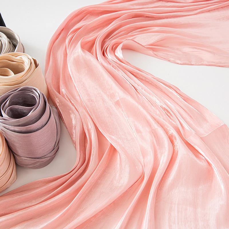Women Light Weight Plain Shimmery Chiffon Crepe Crinkle Shawl Wraps Lady Solid Color Muslim Hijabs Shiny Shimmer Hijab Scarf