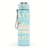 1PC Faith Mountain Vintage Script 750ml Color Plastic Water Bottle Leakproof Flip Straw Lid For Sports Office Home Use