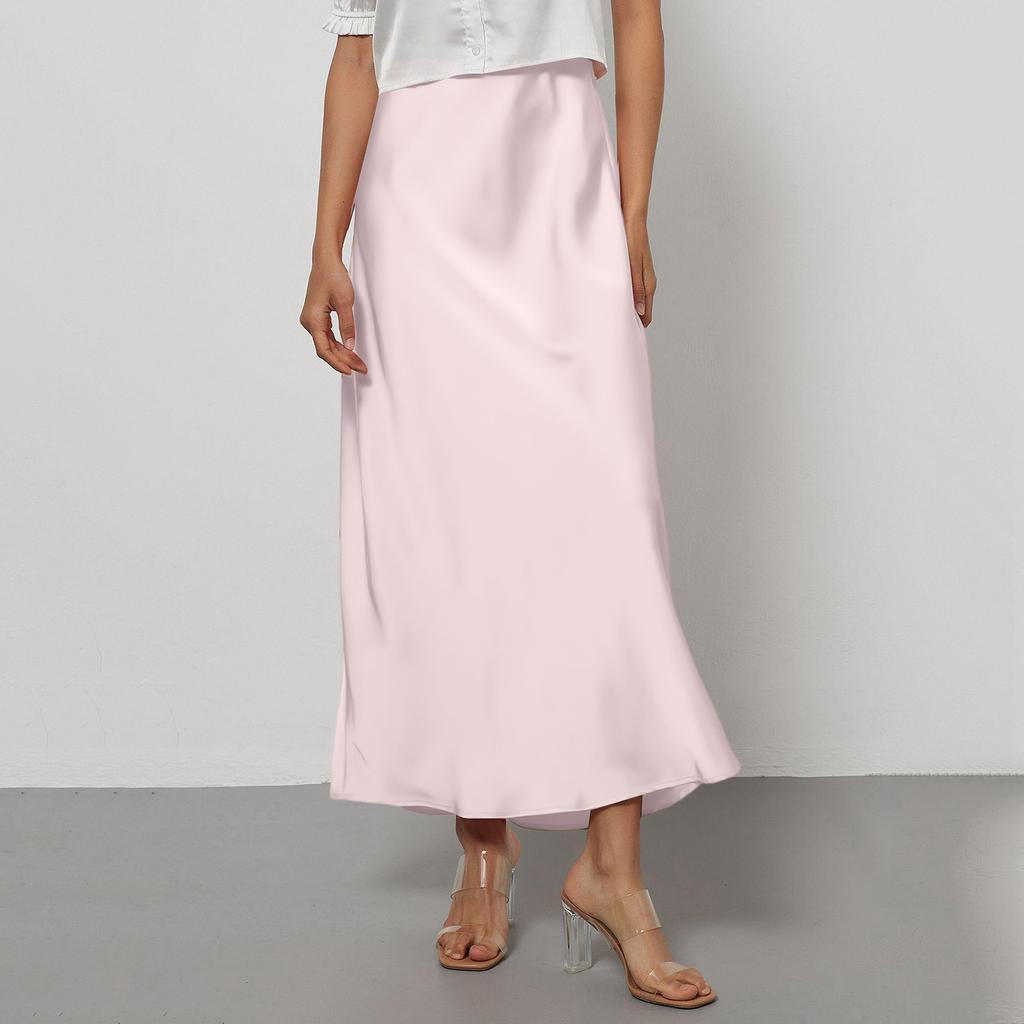 Fustă satin elegantă texturată pentru femei, rochie midi mulată, cu drapaje