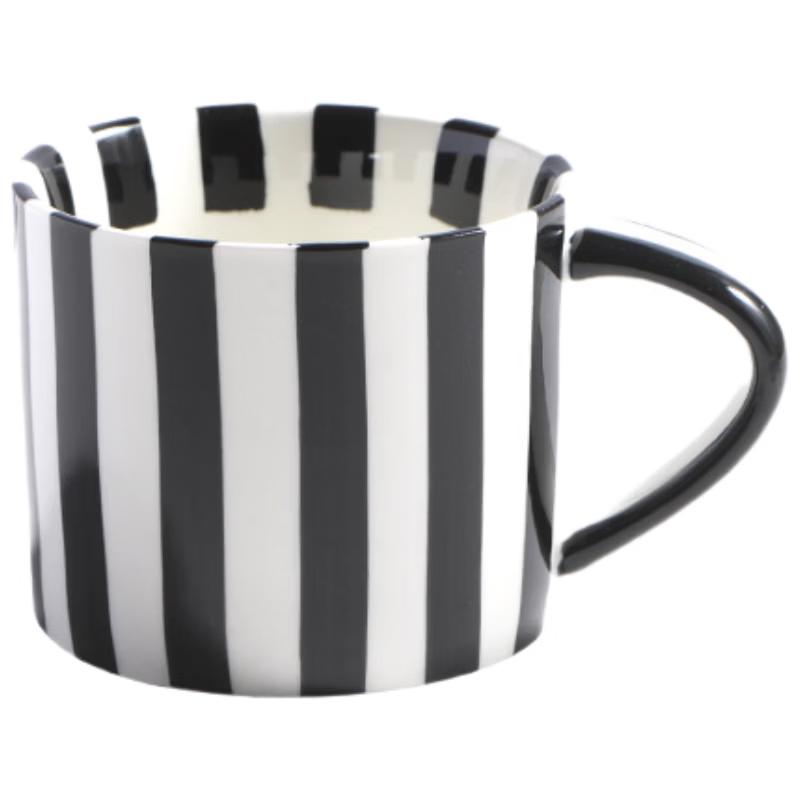 Hand-painted Striped Ceramic Mug