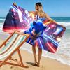 Sonic Action Print Beach Towel, Large Soft Quick Dry Towel for Beach Camping Swimming