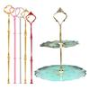 6 Sets Cake Stand Rods 3-Layer Metal Holder Heart-Shaped Design DIY Epoxy Art Wedding Fruit Tray Snack Plate