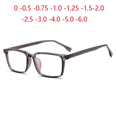 TR90 Blue Light Blocking Square Nearsighted Glasses for Women Men Prescription 0 To -6 0 Short Sight Eyewear
