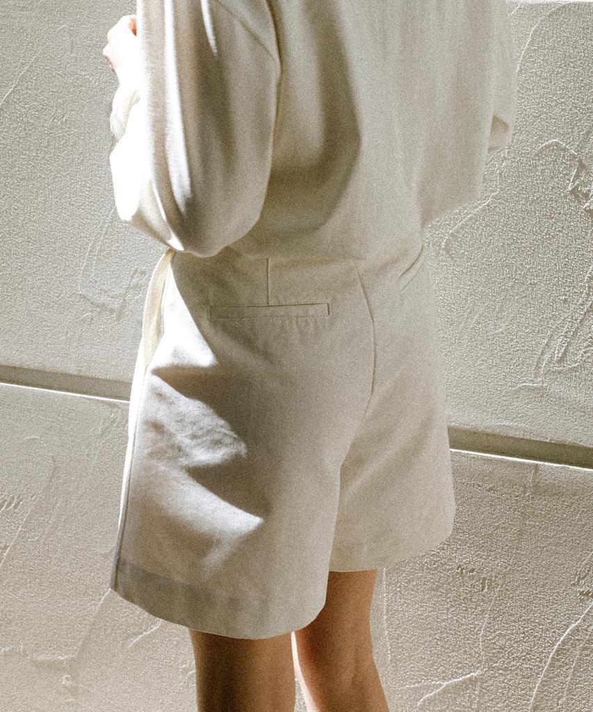 Noing Cotton Blending Half Pants (Cream)