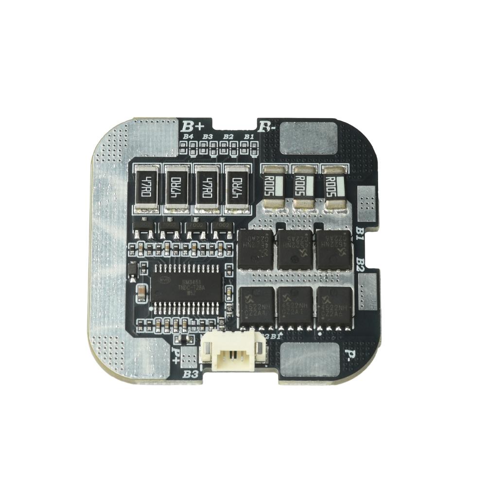 3.7V 4S 60A BMS with balanced protection board for 21700/18650 lithium batteries and built-in temperature control protection