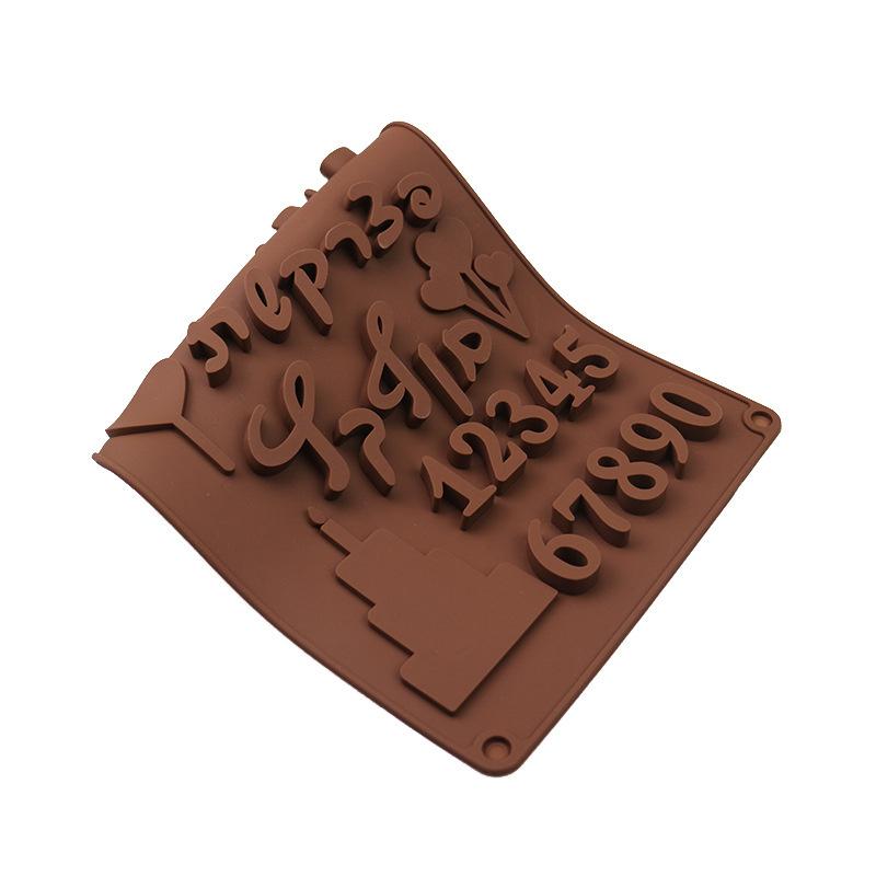 3D Arabic Hebrew Letters Numbers Silicone Mold Alphabet Chocolate Mould Cake Fondant Baking Tray DIY Decorating Tools