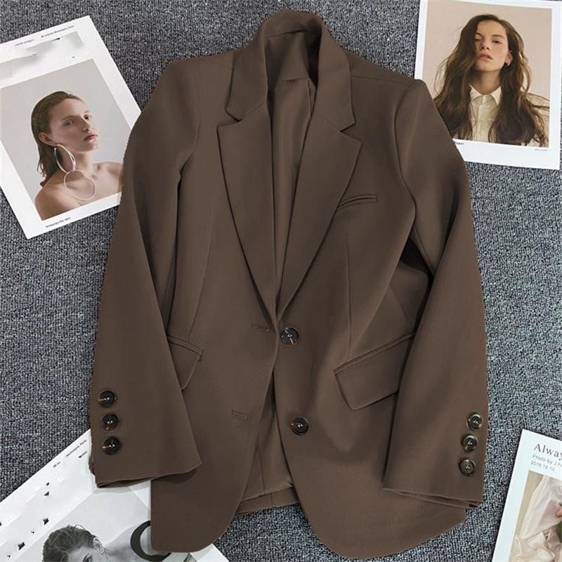 Ladies Fashion Casual Solid Color Loose Casual Business Blazer
