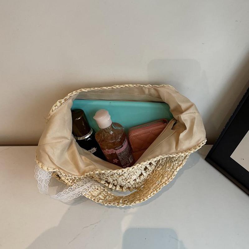 Yogodlns Fashion Crochet Straw Bag for Women Raffia Woven Tote Handbag New Hollow Clutch Beach Bag for Vacation Casual Totes