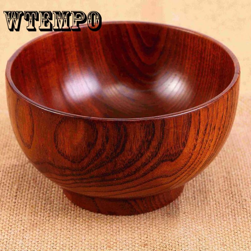 Brand Wooden Bowl Soup Rice Noodles Baby Lunch Box Kitchen Tableware