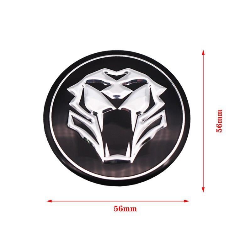 4 X Tiger Head Car Steering Tire Wheel Center Car Sticker Hub Cap Emblem Badge Decals Symbol