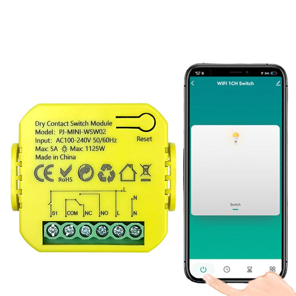 

Smart Life WiFi Switch Module App Remote Control Dry Contact Relay AC100-240V WiFi Module Toggle Supports Alexa Google Home China Mainland