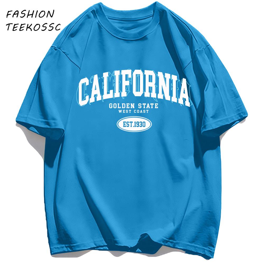 Golocn State California Est Men TShirts Casual Cotton TShirt ONeck AllMatch Clothing Unisex Loose Summer Basics Sportswear