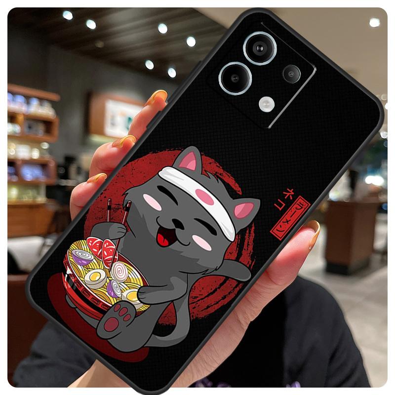 Ramen Cat Japanese Art Case For Xiaomi Redmi Note 14 10 11 12 13 15 Pro Plus Cover For Redmi 15 15C 14C 10C 12C 13C