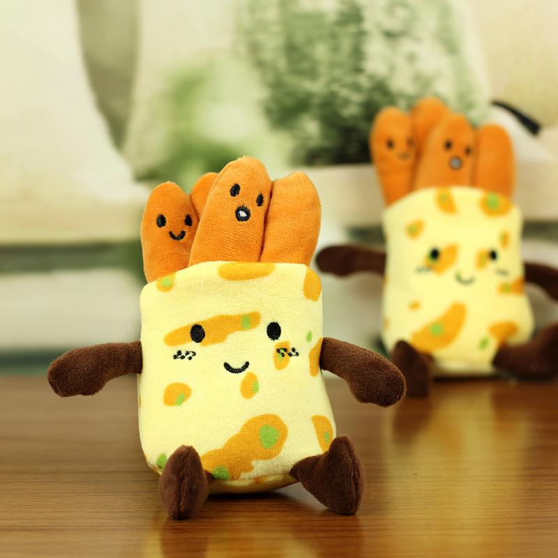 Pancake Fritters Cute Plush Toy Key Chain Creative Food Doll Doll Removable