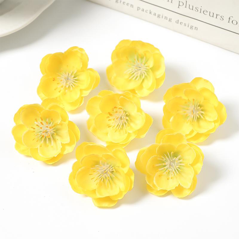 10/20/50Pcs 4cm Silk Plum Blossom Heads Artificial Cherry Blossom Flowers for Home Room Wedding Decor DIY Flowers Wall Accessory