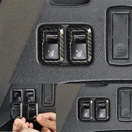 Fit For Benz GLS 2017- Carbon Fiber 2pcs Adjust Button Frame Rear Seat Back