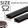 1Roll 6m/236.22inch Soundproofing Weather Stripping D-Shape Door Seal Strip Rubber Self-adhesive Door Frame Insulation Household
