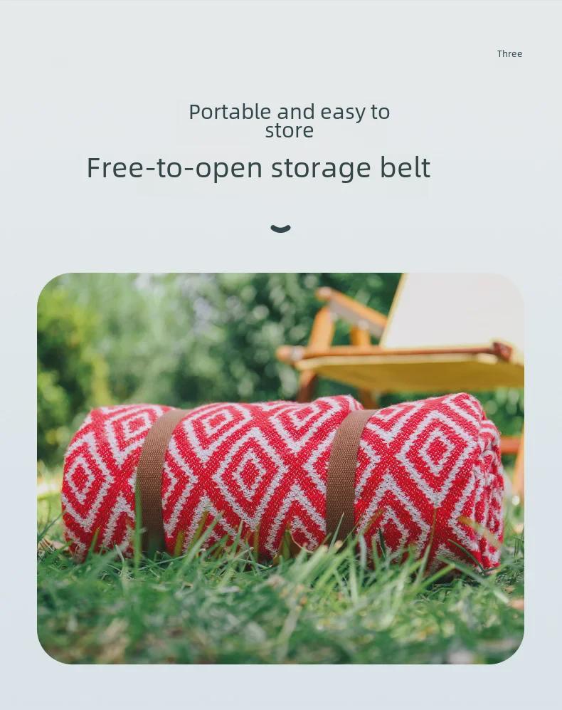 Nordic Style Portable Outdoor Picnic Mat - Pure Cotton, Moisture-Proof, Ideal for Camping and Photography.
