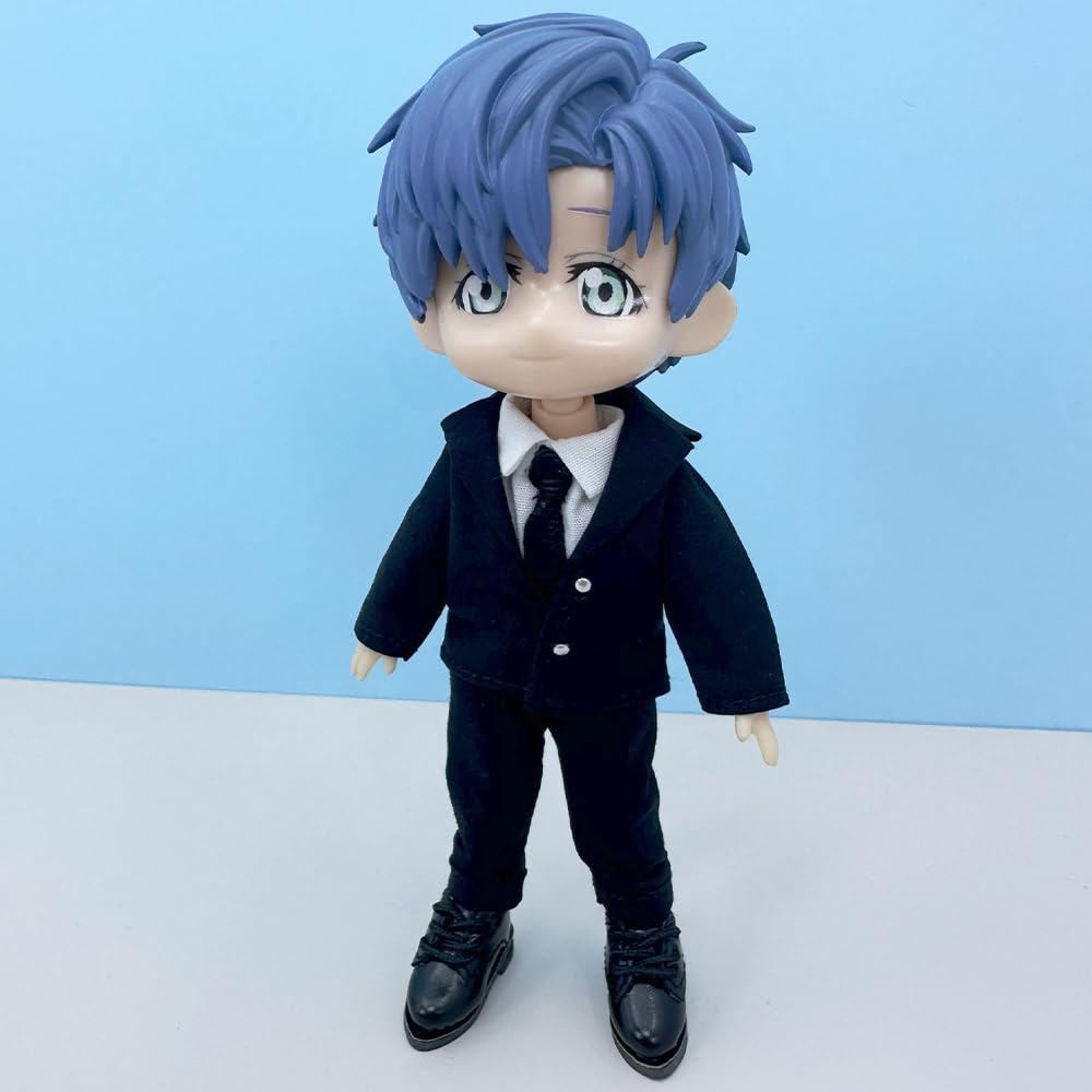 niannyyhouse 112 BJD Doll Outfit: Jacket, Pants, Shirt, Shoes, Socks, Suit, OB11 Size (for Obitsu Doll 11cm Body) (Black)