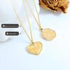 Gold-Plated Titanium Steel Heart Pendant Necklace with Embossed Design - European/American Style