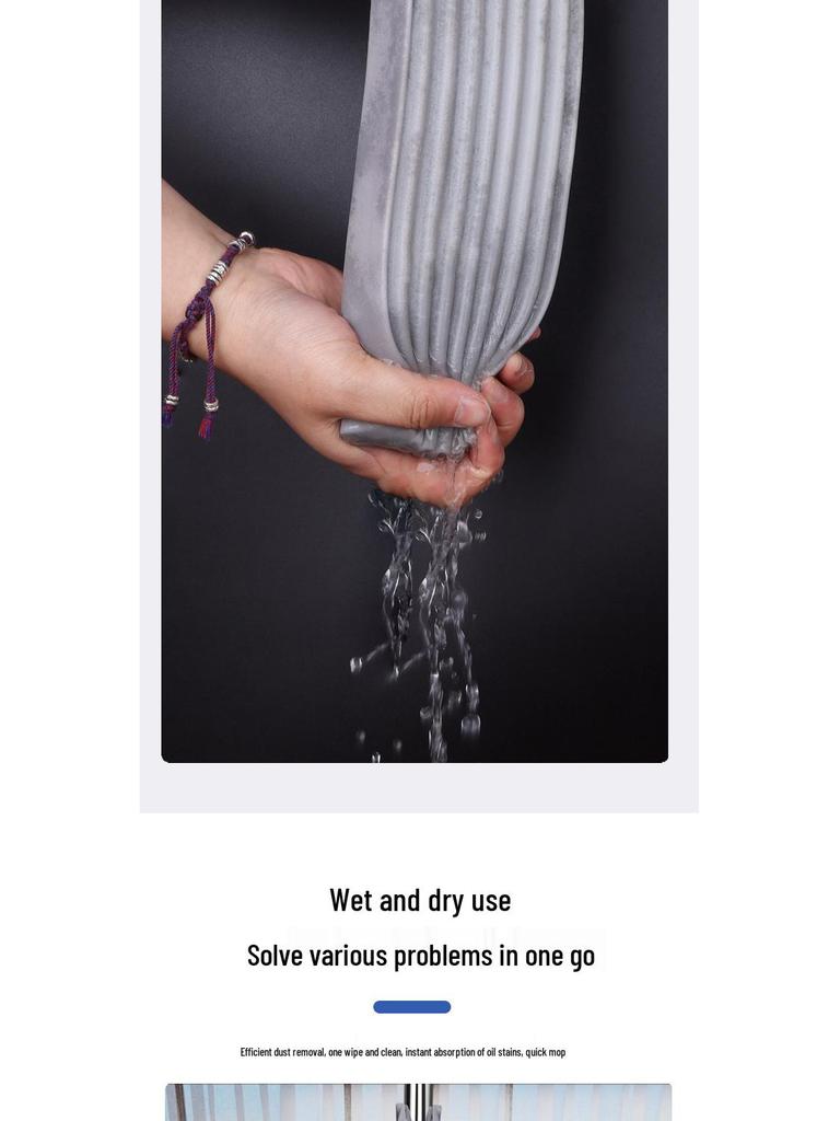 Sponge Mop 2025: Foldable PVA Hand-Free for Wet/Dry Cleaning