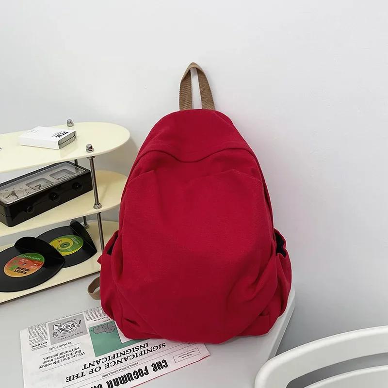 Arched Bags for Women Softback Unisex Solid Nylon Backpacks Casual Nylon Zipper Backpack New Fashion