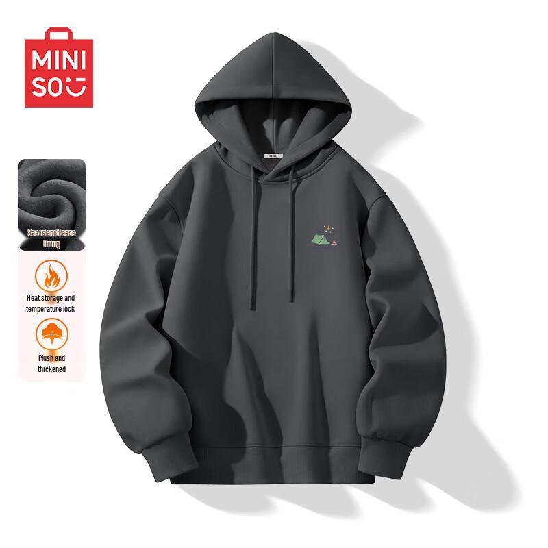 MINISO Men s Heavyweight Fleece Lined Hoodie 2XL